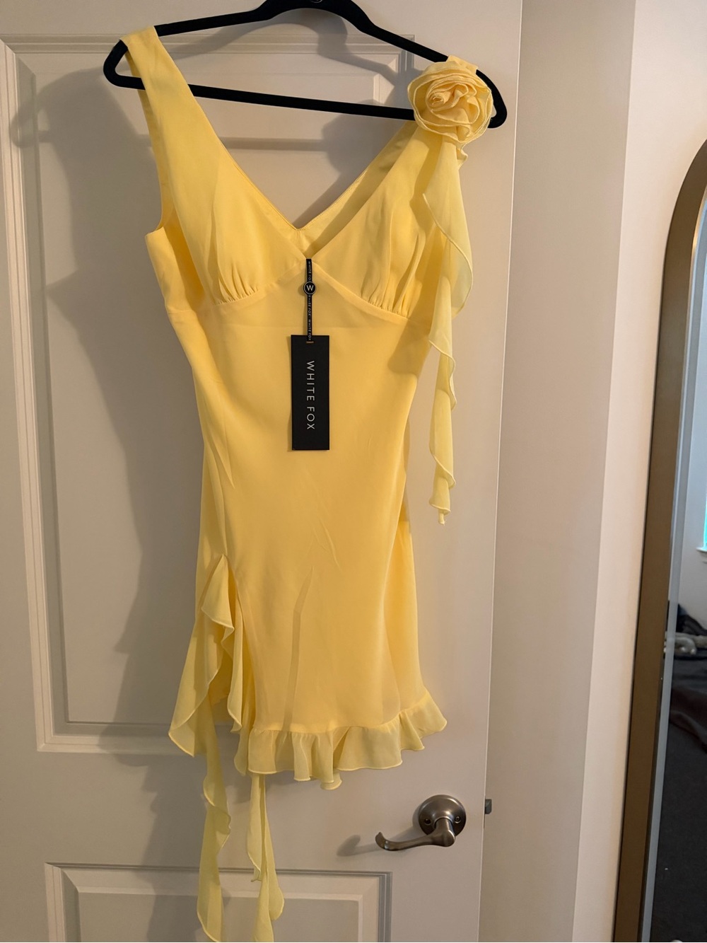 White Fox Buttercup Yellow Mini Dress - Size S NWT